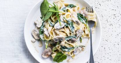 Pilz-Spinat-Tagliatelle