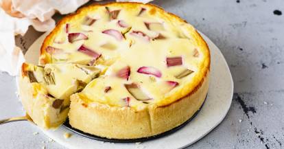 Rhabarberkuchen mit Schmand