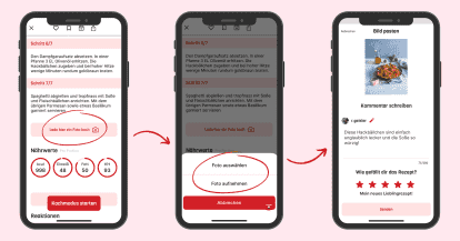 Grafik mit drei Bildern von der ZauberMix App