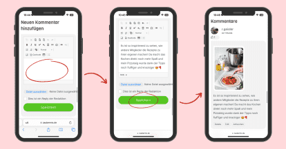 Handy-Grafik, wie man einen Kommentar schreibt.