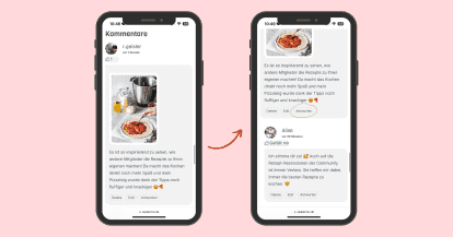 Handy-Grafik, wie du einen Kommentar kommentierst.