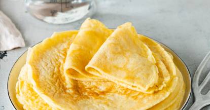 Pfannkuchen ohne Milch mit Mineralwasser