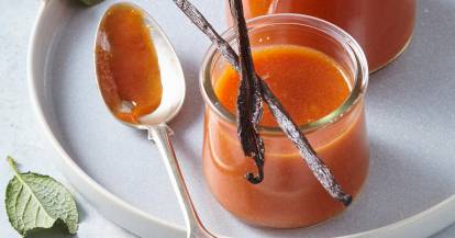 Pfirsich-Vanille-Samt mit wenig Zucker