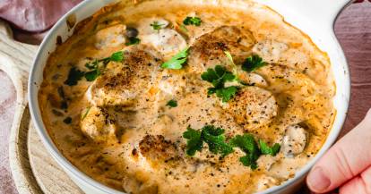 Schweinefilet in Rahmsoße