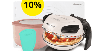 Pizza-Seit mit Pizza-Ofen