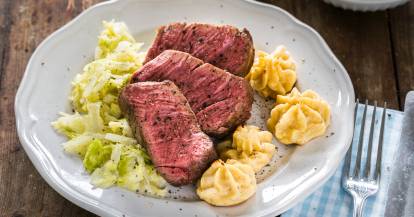 Sous-vide-Filet mit Herzoginkartoffeln