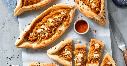 Vegane Rote-Linsen-Pide