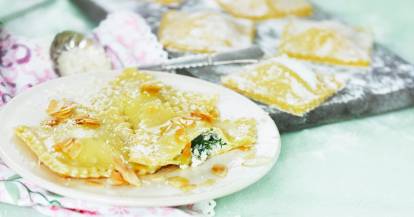 Ravioli mit Bärlauch-Ricotta-Füllung