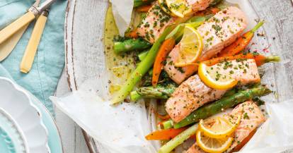 Spargel-Lachs-Päckchen