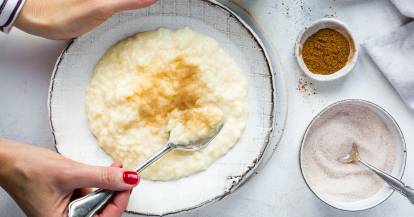 Milchreis mit Vanillepudding