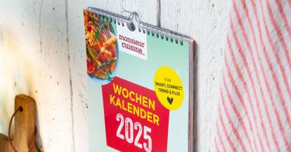 Nahaufnahme des Wochenkalenders 2025 für den Monsieur Cuisine