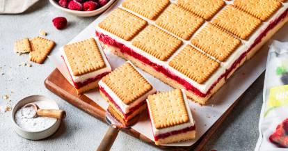 Butterkekskuchen mit Himbeeren