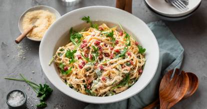 Spaghettisalat Carbonara