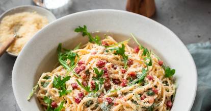 Spaghettisalat Carbonara