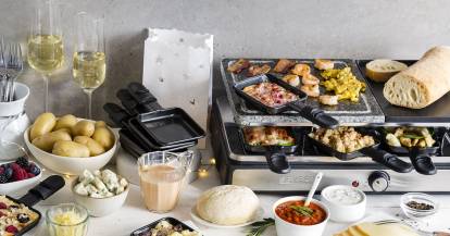 Raclette mit verschiedenen Zutaten