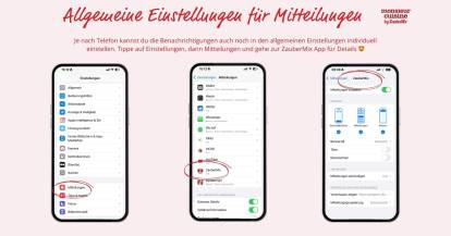 Screenshot ZauberMix Push-Nachrichten einstellen