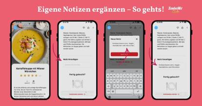 Monsieur Cuisine Challenge Notizen ergänzen in der ZauberMix App