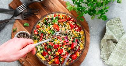 High Protein-Salat mit Hüttenkäse-Salat