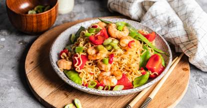Scharfe 15-Minuten-Mie-Nudeln mit Garnelen
