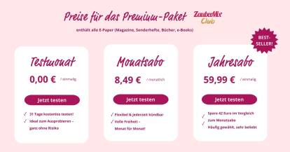 ZauberMix Mitgliedschaft Premium Preise