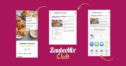 Screenshots ZauberMix App Rezept drucken