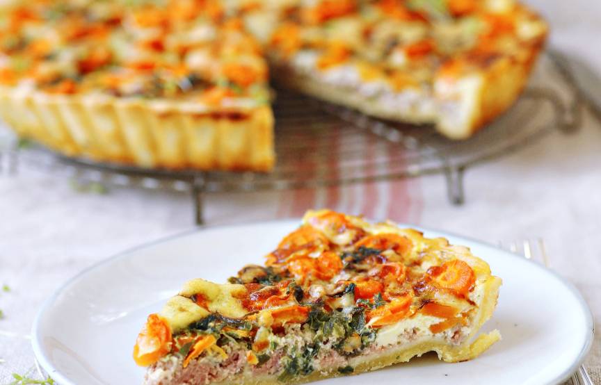 Karottenquiche mit Hackfleisch