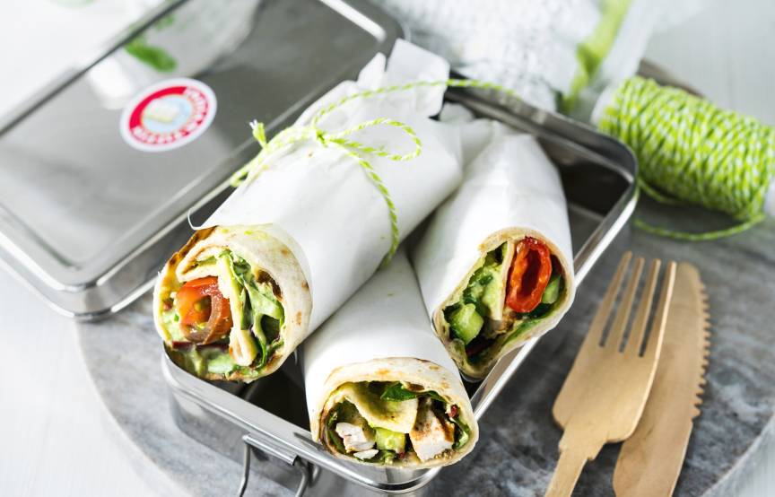 Wraps mit Hähnchenbrust und Avocado