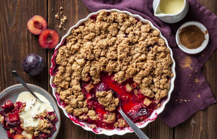Apfel-Pflaumen-Crumble mit dem Monsieur Cuisine