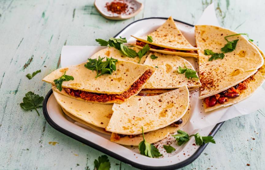 Quesadillas mit Hackfleisch-Käse-Füllung