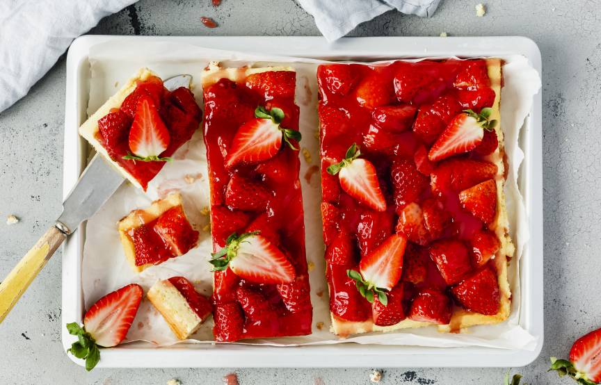 Schneller Erdbeerkuchen vom Blech