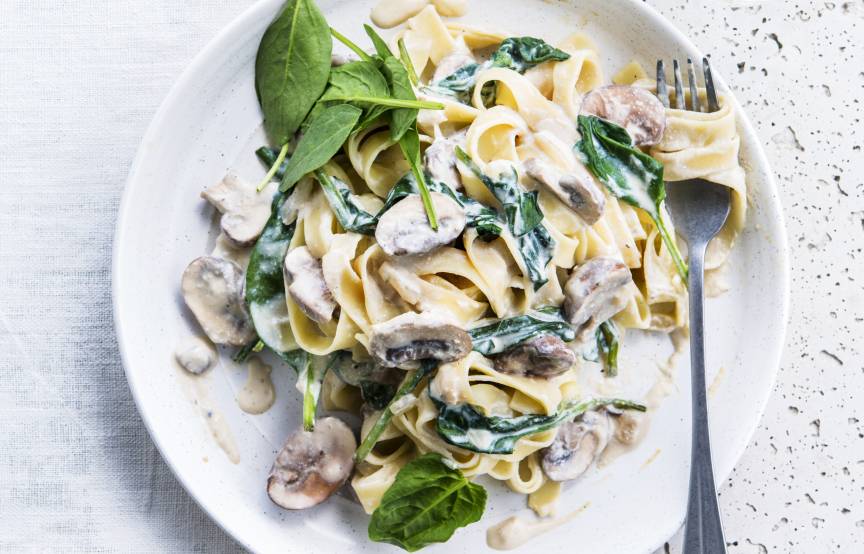 Pilz-Spinat-Tagliatelle