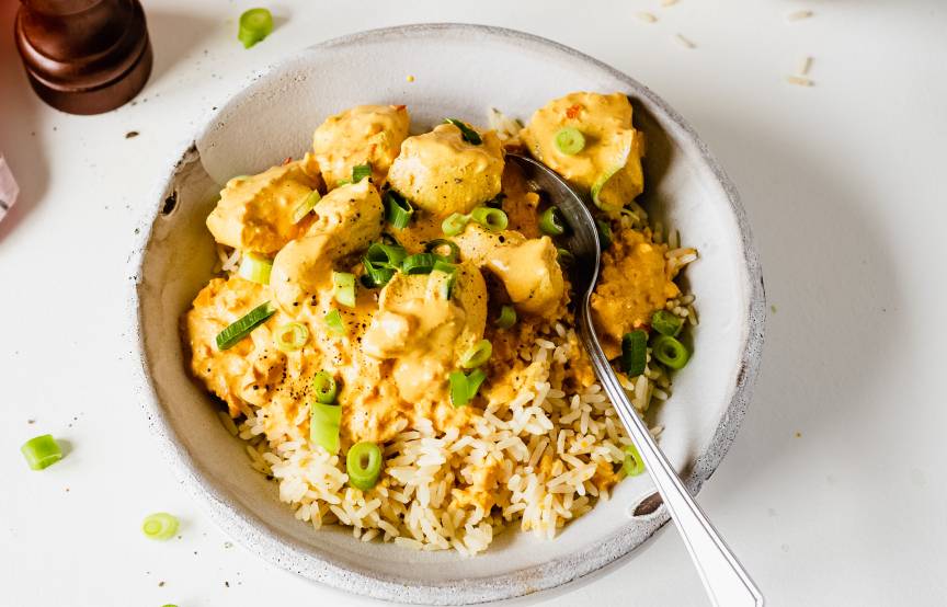 Hähnchen mit Curry-Schmand-Soße