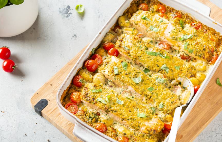 Ofenlachs „Toskana“ mit Gnocchi