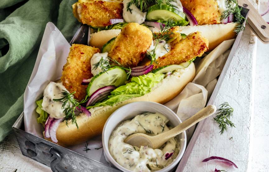 Fischstäbchen Hot Dog