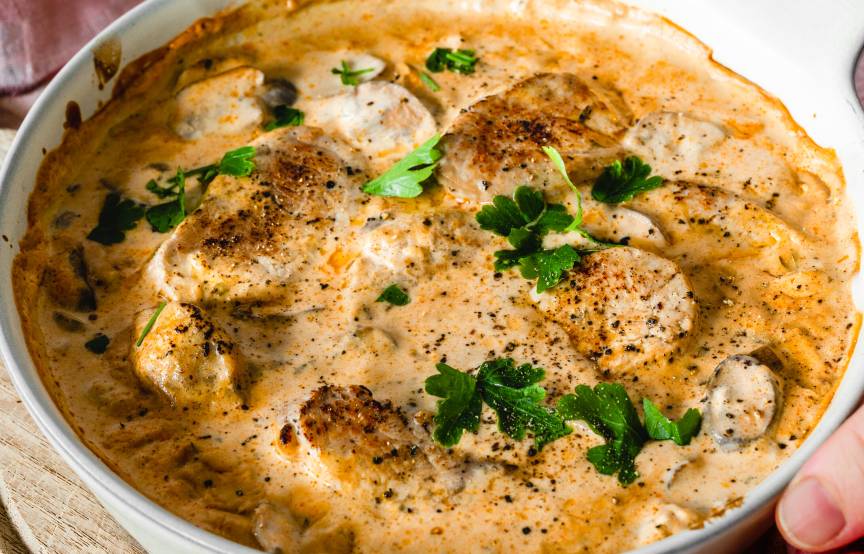 Schweinefilet in Rahmsoße