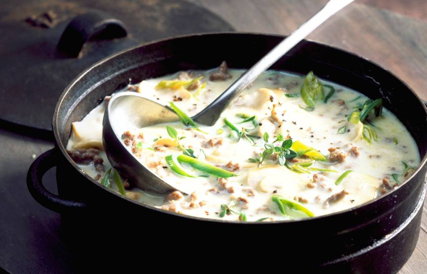 Käsesuppe mit Lauch