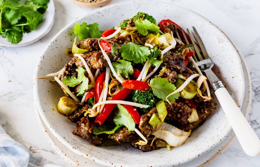 Asia-Rinderstreifen mit Teriyakisoße