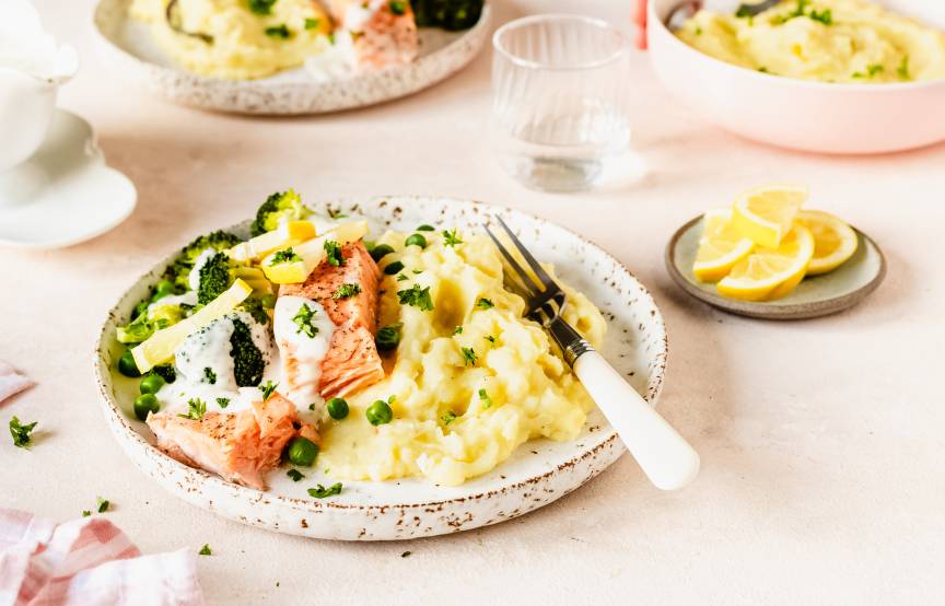 Zitronen-Lachs mit Kartoffelpüree