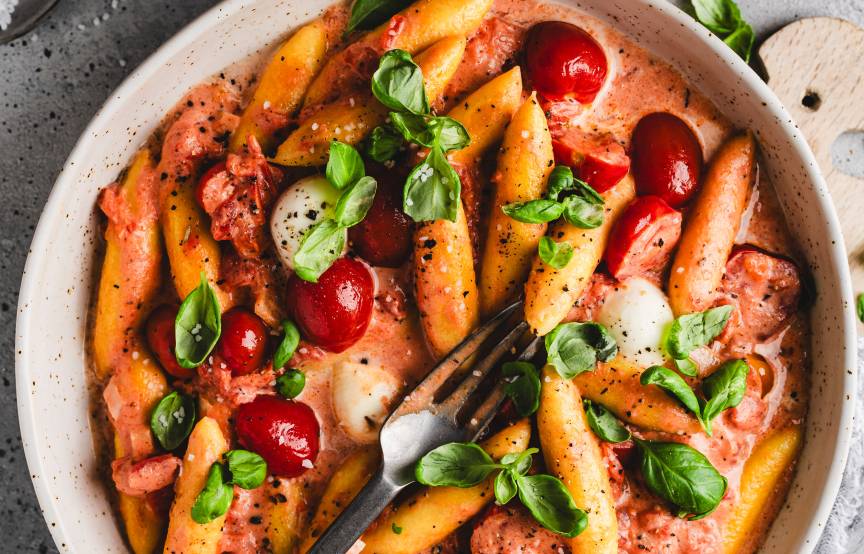Schupfnudelpfanne Tomate-Mozzarella
