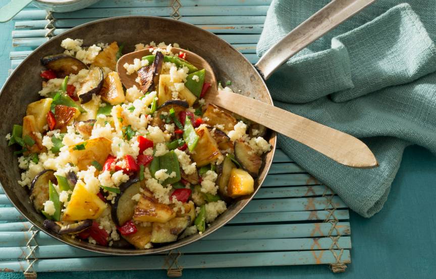 Karibik-Couscous-Pfanne mit Ananas