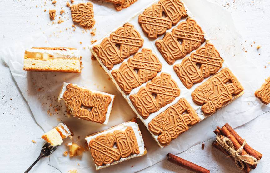 Cremiger Apfelkuchen mit Spekulatius