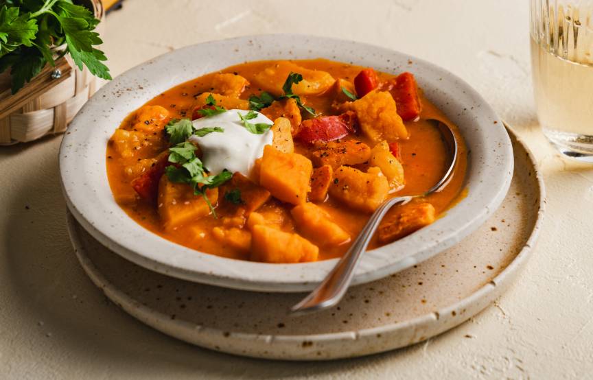 Einfaches Kürbisgulasch