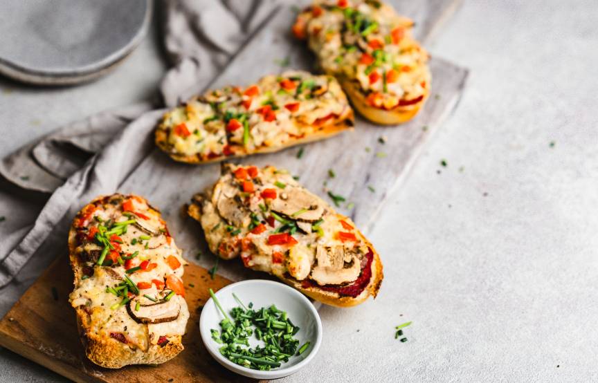 Bistro-Baguette mit Pilzen