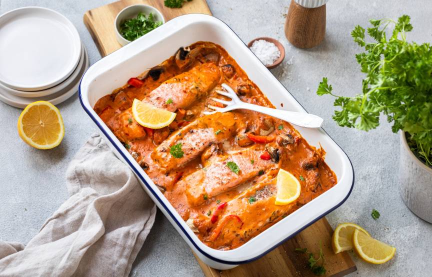 Einfache Lachsfilets aus dem Backofen