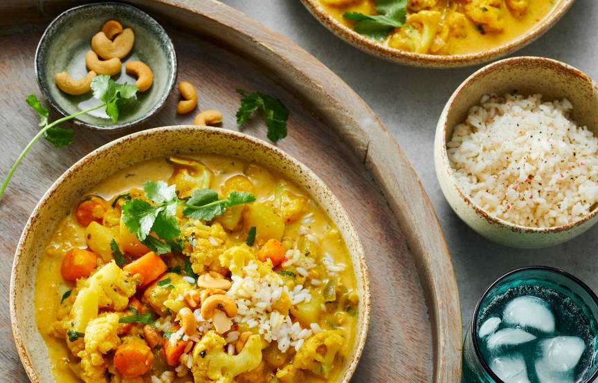 Blumenkohlcurry mit Reis