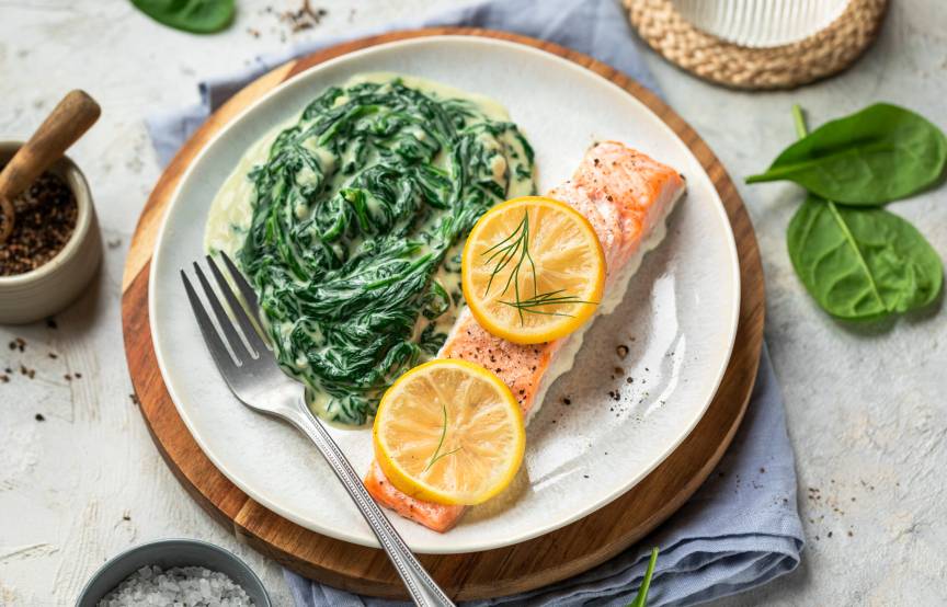 Lachs mit Spinat