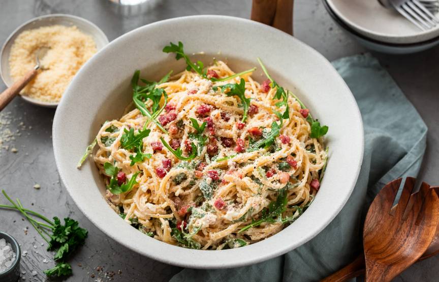 Spaghettisalat Carbonara