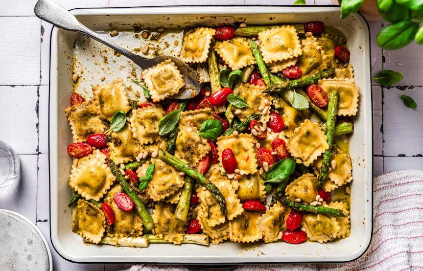 Frühlings Ravioli vom Blech