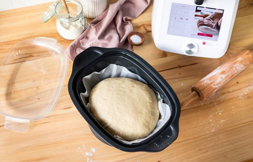 Hefeteig im Dampfgaraufsatz gehen lassen