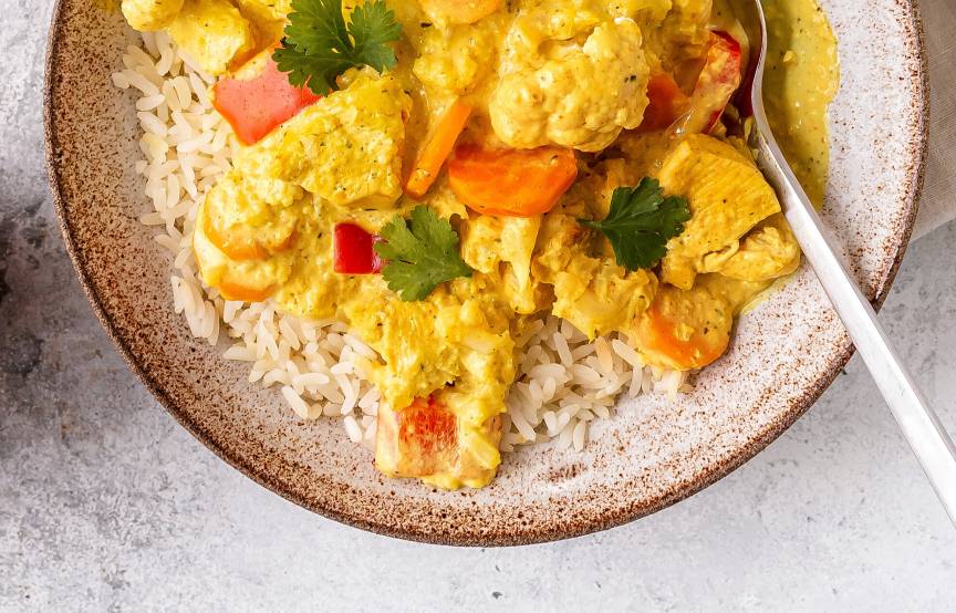 Hähnchen mit „Sweet Curry“ Schmandsoße